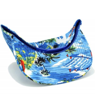 Baseball Caps Plain Hawaiian Flower Printed Brim Flat Bill Snapback Cap - All/Beach Blue - CF18U86059I $10.22