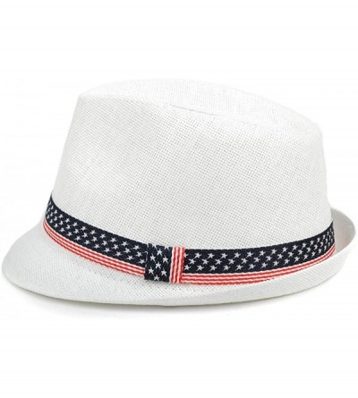 Fedoras Men's Fedora 4th of July Hat with Stars and Stripes Original American Hat - Usa Band - CD18DW25ZEU $16.06