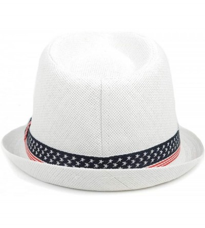 Fedoras Men's Fedora 4th of July Hat with Stars and Stripes Original American Hat - Usa Band - CD18DW25ZEU $16.06