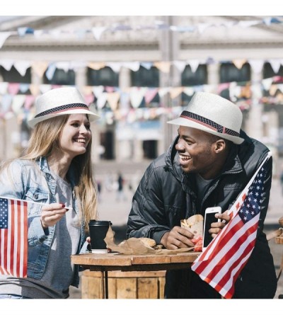 Fedoras Men's Fedora 4th of July Hat with Stars and Stripes Original American Hat - Usa Band - CD18DW25ZEU $16.06