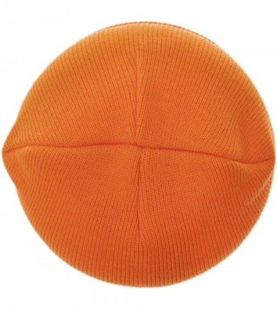 Skullies & Beanies 100% Soft Acrylic Solid Color Classic Cuffed Winter Hat - Made in USA - Orange - C7187IX9T7D $34.47