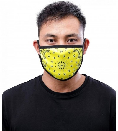 Balaclavas Bandana Fashion Face Mask - Yellow Paisley - CF198DDYY6A $16.24