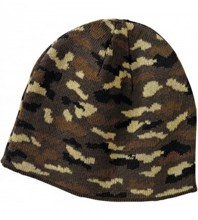 Skullies & Beanies Port & Company Men's Camo Beanie Cap - Military Camo - CE11QDS10AD $8.85