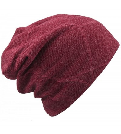 Skullies & Beanies Men's Women's Cotton Beanie Cap Winter Wool Warm Hat Daily Slouchy Chic Hat - Red - CR187LG55R8 $9.95