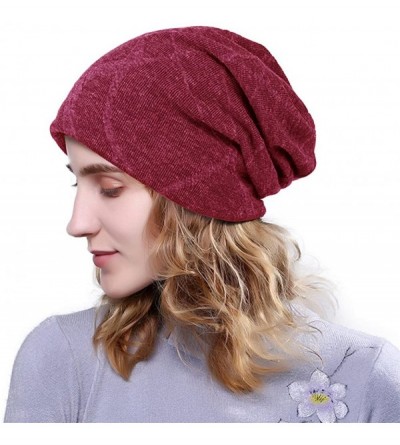 Skullies & Beanies Men's Women's Cotton Beanie Cap Winter Wool Warm Hat Daily Slouchy Chic Hat - Red - CR187LG55R8 $9.95