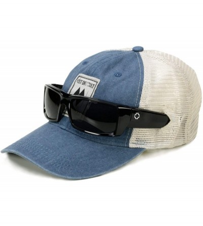 Baseball Caps Circle Patch Adjustable Trucker- Sunglasses Keeper - Blue / White - CD18X6L36TN $28.43