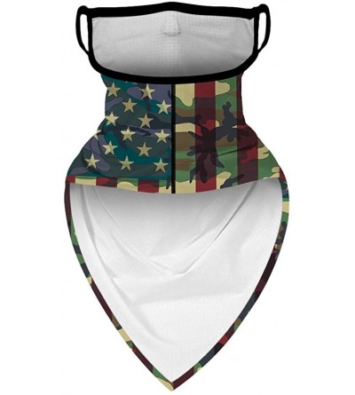 Balaclavas Men Women American Flag Face Scarf Bandana Ear Loops Face Balaclava Neck Gaiters for Dust Mask - CH198RO0XLA $18.28