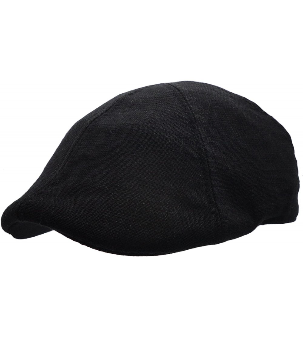 Newsboy Caps Men's Classic Linen Gatsby Newsboy Golf Ivy Hat - Black - CL1872ZIA8Z $11.95