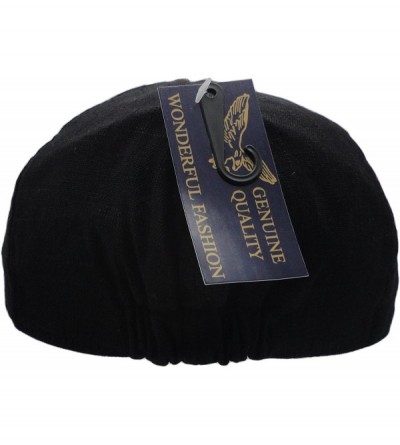 Newsboy Caps Men's Classic Linen Gatsby Newsboy Golf Ivy Hat - Black - CL1872ZIA8Z $11.95