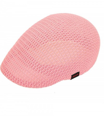 Newsboy Caps Men Breathable Mesh Summer Hat Newsboy Beret Ivy Cap Cabbie AM31168 - Pink - CQ18TQ06G5H $23.38