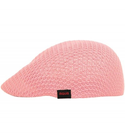 Newsboy Caps Men Breathable Mesh Summer Hat Newsboy Beret Ivy Cap Cabbie AM31168 - Pink - CQ18TQ06G5H $23.38