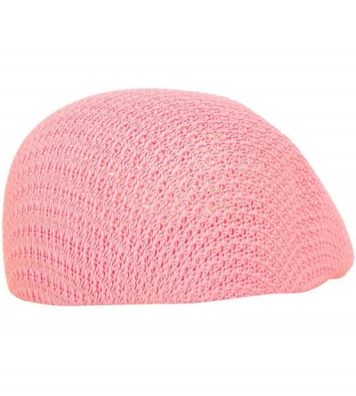 Newsboy Caps Men Breathable Mesh Summer Hat Newsboy Beret Ivy Cap Cabbie AM31168 - Pink - CQ18TQ06G5H $23.38