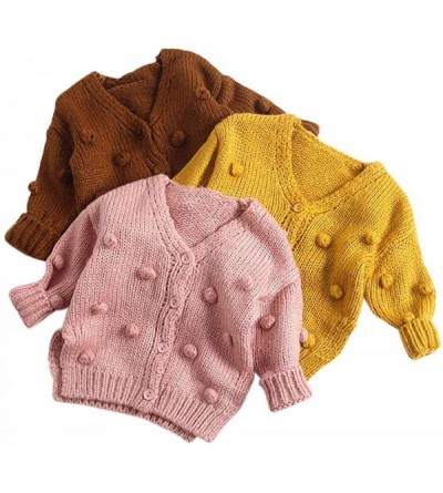 Fedoras Unisex Sweater-Boys Girls' Winter Knit Tops Cardigan Jackets Outwear Fall Warm Coats for 0-24 M - ❤brown❤ - C518M6M85...