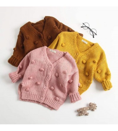 Fedoras Unisex Sweater-Boys Girls' Winter Knit Tops Cardigan Jackets Outwear Fall Warm Coats for 0-24 M - ❤brown❤ - C518M6M85...