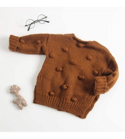 Fedoras Unisex Sweater-Boys Girls' Winter Knit Tops Cardigan Jackets Outwear Fall Warm Coats for 0-24 M - ❤brown❤ - C518M6M85...