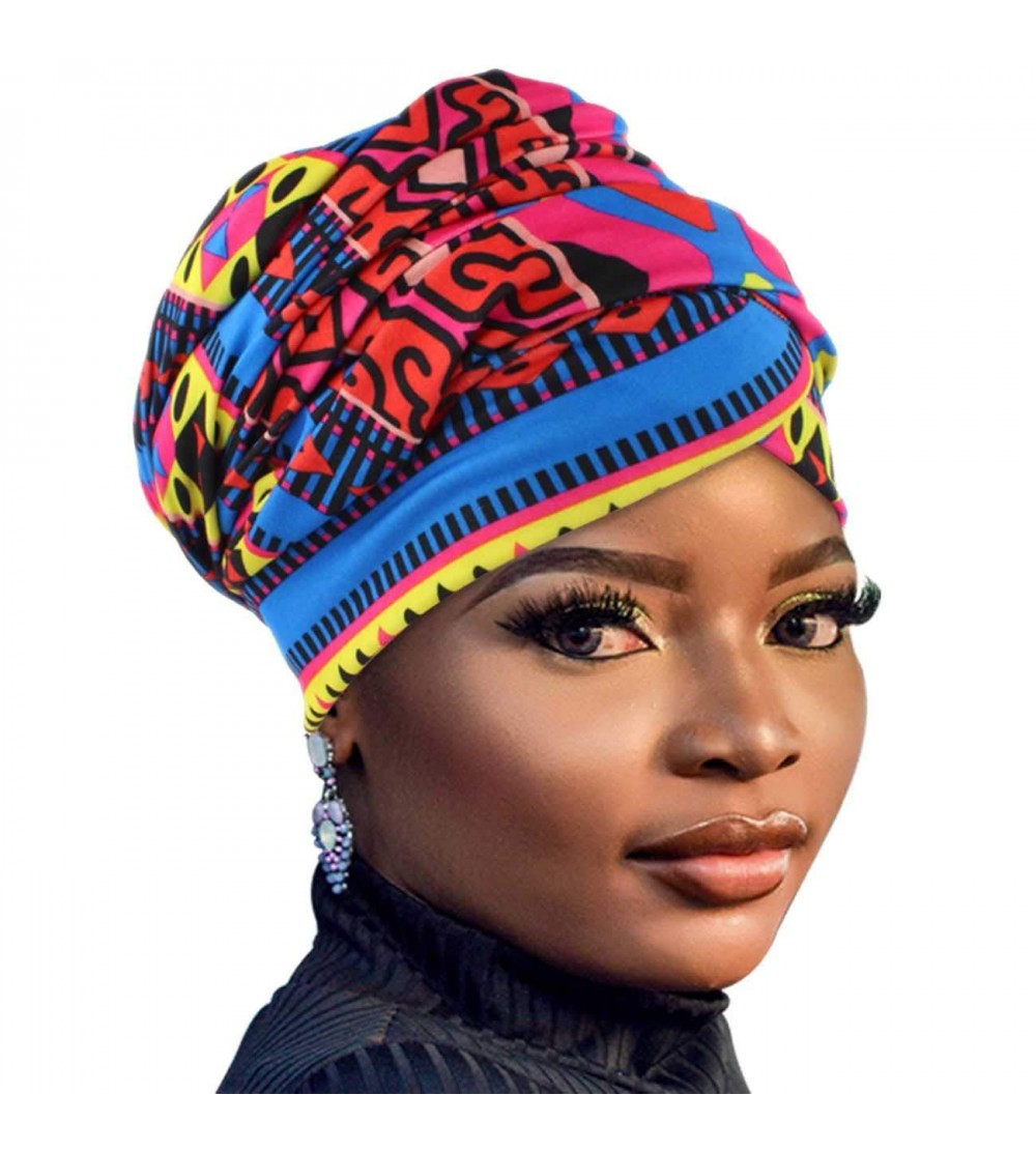 Headbands African Head Wraps Turban For Women Women' Soft Stretch Headband Long Head Wrap Scarf (1Powder blue) - C9197HO3I0T ...