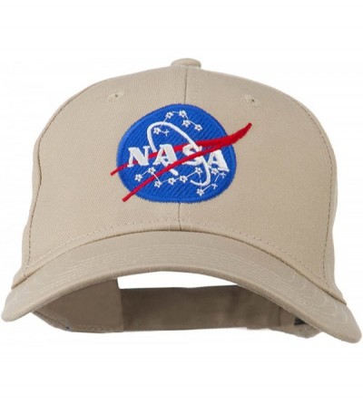 Baseball Caps NASA Insignia Embroidered Cotton Twill Cap - Khaki - CS11QLM5I6J $47.48