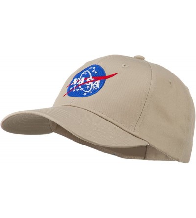 Baseball Caps NASA Insignia Embroidered Cotton Twill Cap - Khaki - CS11QLM5I6J $18.99