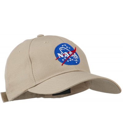 Baseball Caps NASA Insignia Embroidered Cotton Twill Cap - Khaki - CS11QLM5I6J $18.99