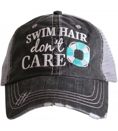 Baseball Caps Swim Hair Don't Care Women's Baseball Hats Caps - Mint - CD180N7UK8A $18.47