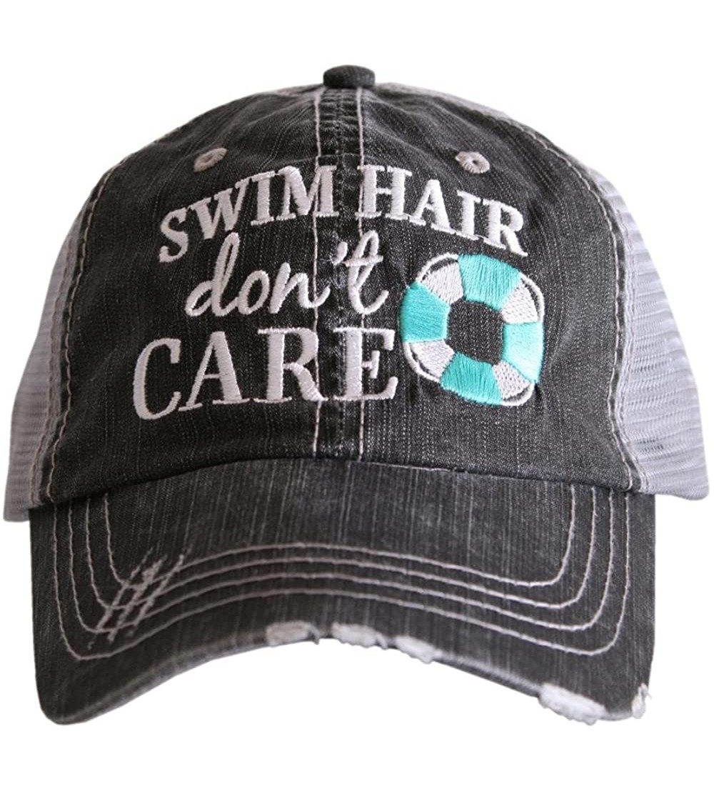 Baseball Caps Swim Hair Don't Care Women's Baseball Hats Caps - Mint - CD180N7UK8A $18.47