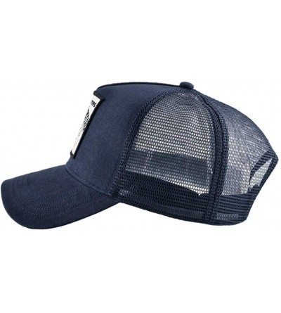 Baseball Caps Unisex Animal Mesh Trucker Hat Snapback Square Patch Baseball Caps - Blue Bear - CB18MGAI8IZ $14.78
