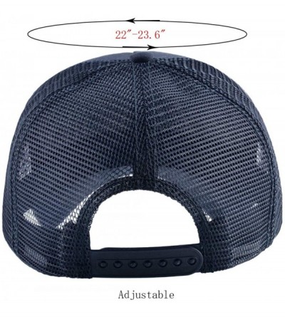 Baseball Caps Unisex Animal Mesh Trucker Hat Snapback Square Patch Baseball Caps - Blue Bear - CB18MGAI8IZ $14.78