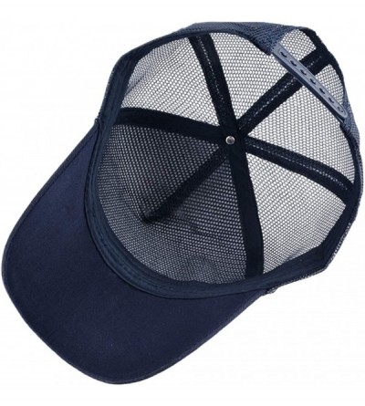 Baseball Caps Unisex Animal Mesh Trucker Hat Snapback Square Patch Baseball Caps - Blue Bear - CB18MGAI8IZ $14.78