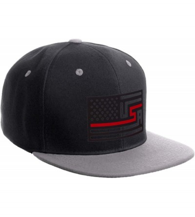 Baseball Caps USA Redesign Flag Thin Blue Red Line Support American Servicemen Snapback Hat - Thin Red Line - Black Grey Cap ...