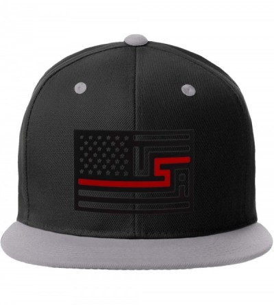 Baseball Caps USA Redesign Flag Thin Blue Red Line Support American Servicemen Snapback Hat - Thin Red Line - Black Grey Cap ...