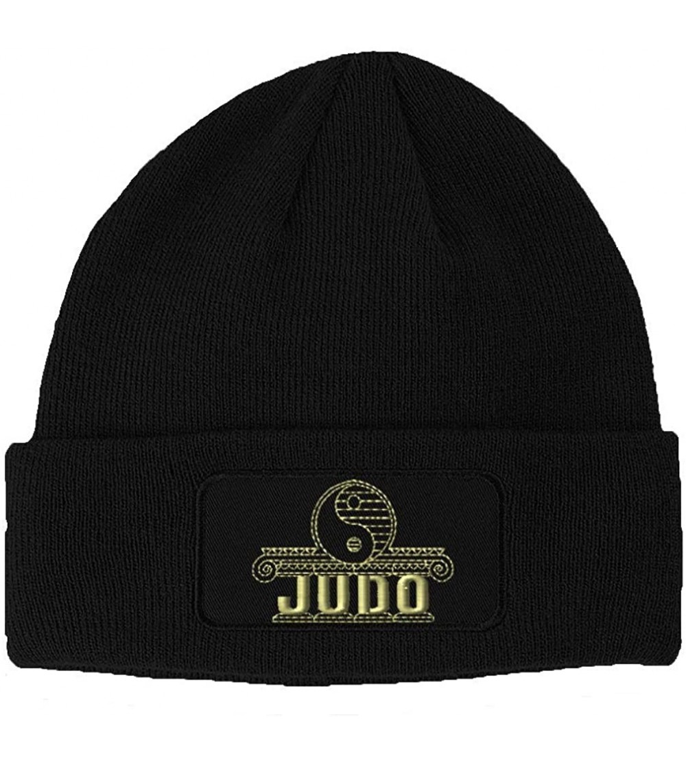 Skullies & Beanies Custom Patch Beanie Judo Sports A Embroidery Skull Cap Hats for Men & Women - Black - CJ18A6G60X8 $16.10