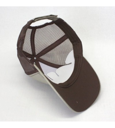 Baseball Caps Plain Two Tone Cotton Twill Mesh Adjustable Trucker Baseball Cap - Khaki/Khaki/Brown - CQ18CX07AOC $14.52