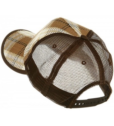 Baseball Caps Plaid Straw Trucker Caps - Brown - CH111GHY6ZN $10.66