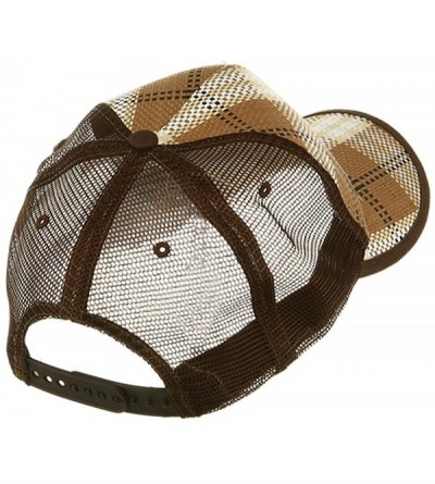 Baseball Caps Plaid Straw Trucker Caps - Brown - CH111GHY6ZN $10.66