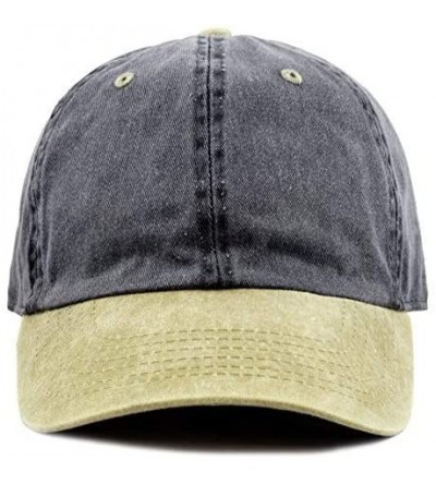 Baseball Caps 100% Cotton Pigment Dyed Low Profile Dad Hat Six Panel Cap - 5. Black Khaki - CW12FOXYRO9 $11.86