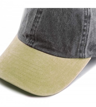 Baseball Caps 100% Cotton Pigment Dyed Low Profile Dad Hat Six Panel Cap - 5. Black Khaki - CW12FOXYRO9 $11.86