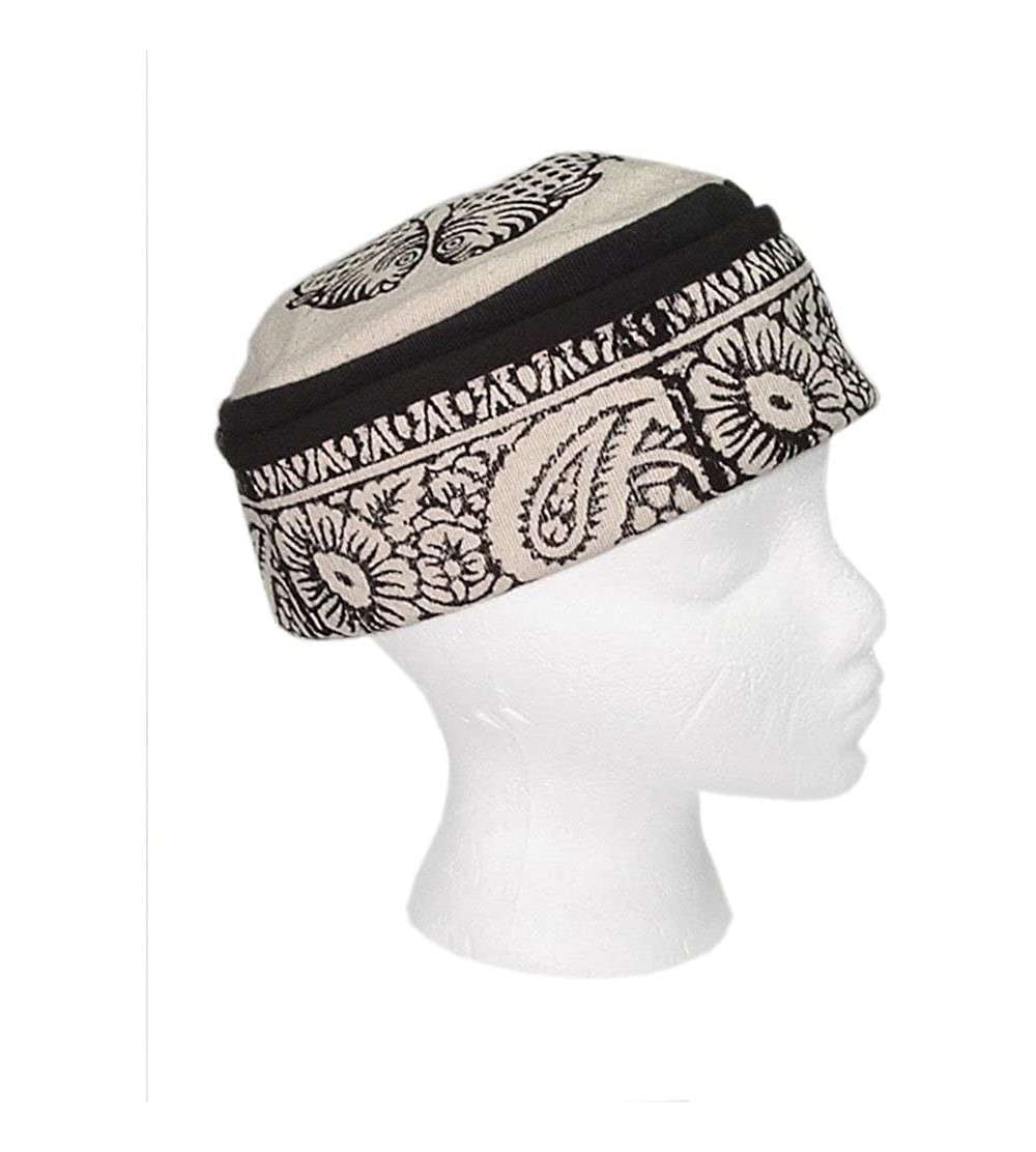 Skullies & Beanies Reversible Blockprint Skull Cap - Black and White - CV11LJ2AMHP $16.66