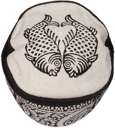 Skullies & Beanies Reversible Blockprint Skull Cap - Black and White - CV11LJ2AMHP $16.66