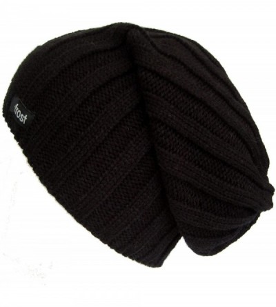 Skullies & Beanies Slouchy Winter Hat Warm Winter Beanie M2013-334 - Black - CN11E05WJZR $19.36