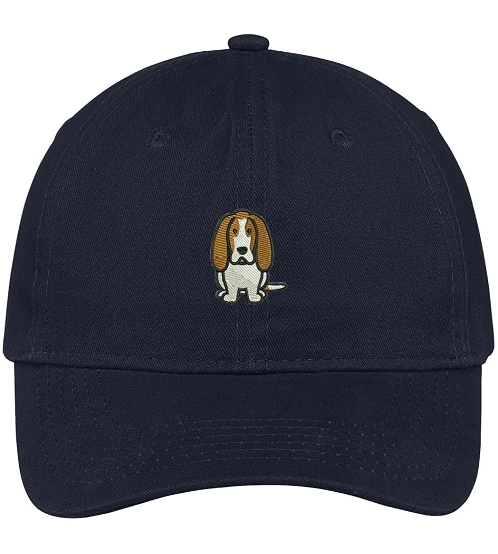 Baseball Caps Basset Hound Dog Breed Embroidered Soft Cotton Low Profile Dad Hat Baseball Cap - Navy - CV183RDYH6Z $14.45
