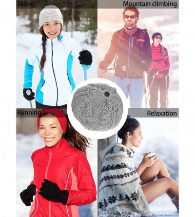 Skullies & Beanies 3 Pieces Knit Ponytail Hat Messy Bun Beanie Cap Winter Warm Cap for Women - Black+grey+beige - CH18A2UE2EW...