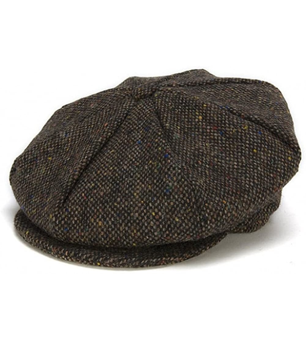 Newsboy Caps Men's Donegal Tweed 8 Piece Cap Newsboy Cap - Brown Salt & Pepper - C812COEV4N3 $38.12