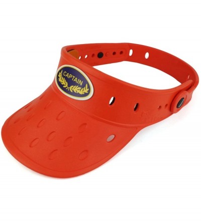 Visors Captain Snap Charm Floatable Adjustable Summer Visor Hat - Dark Orange - CC18EYK52GS $19.16