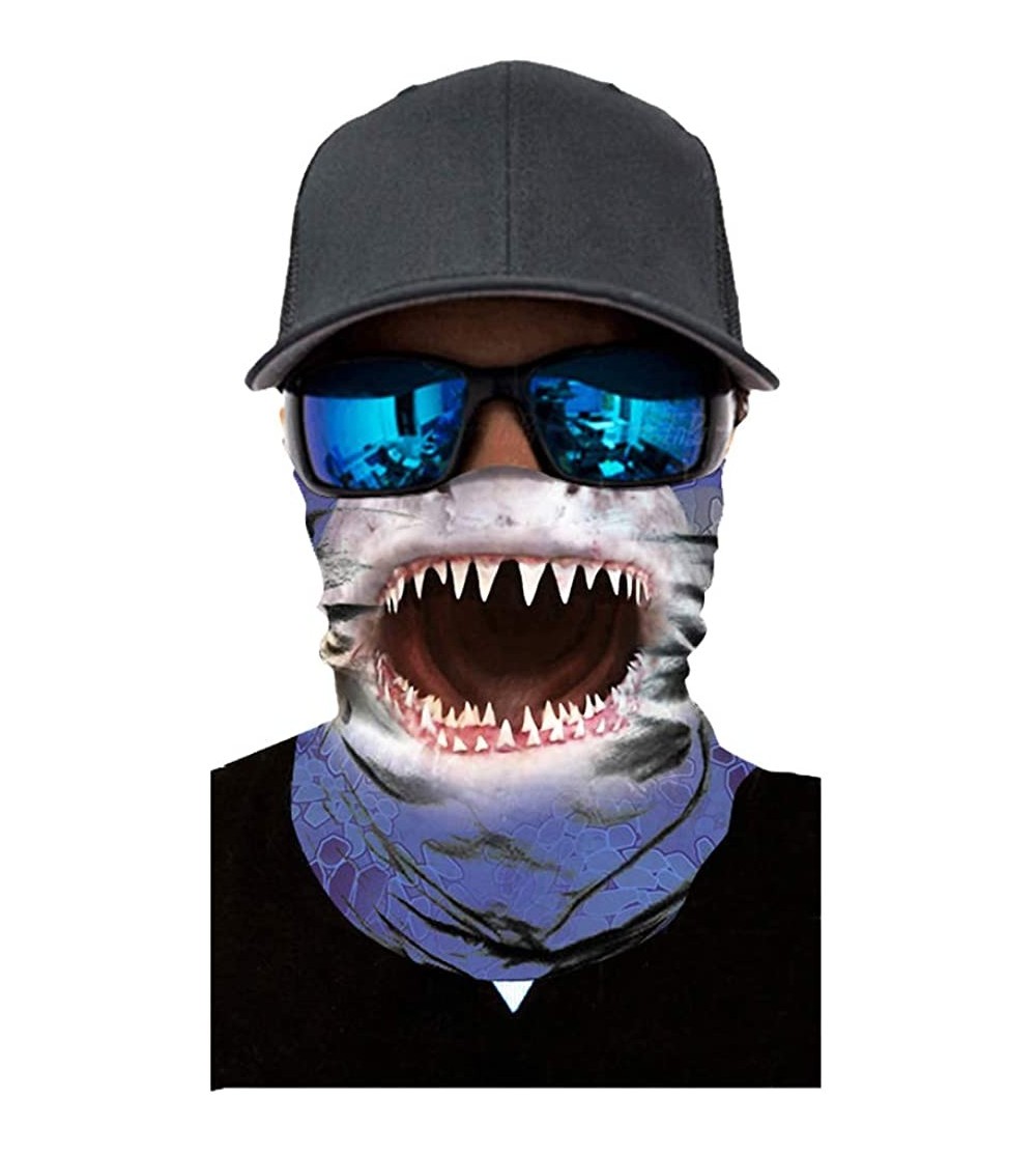 Balaclavas Seamless Face Mask Bandana for Dust Headband Magic Scarf Head Wrap Neck Warmer - Shark - C018T340ZN3 $10.41