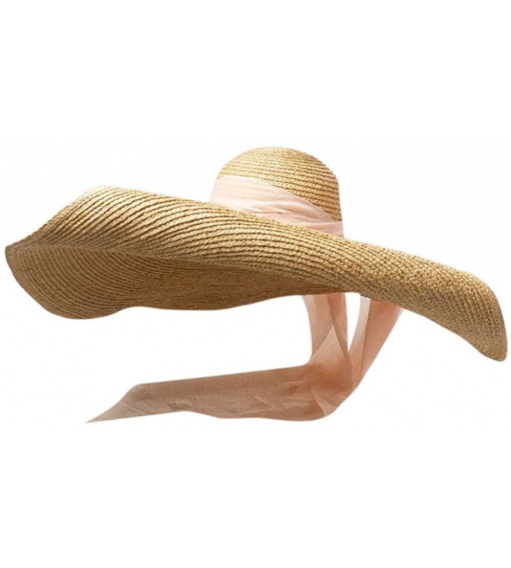 Sun Hats Womens Oversized Foldable Packable - Pink - CG18TTLWL99 $40.62