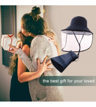Sun Hats Womens UPF50+ Linen/Cotton Summer Sunhat Bucket Packable Hats w/Chin Cord - C91969ZOKRG $28.97