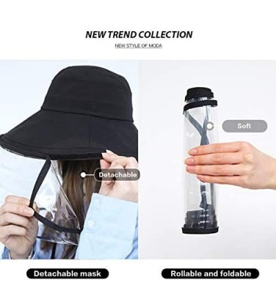 Sun Hats Womens UPF50+ Linen/Cotton Summer Sunhat Bucket Packable Hats w/Chin Cord - C91969ZOKRG $28.97