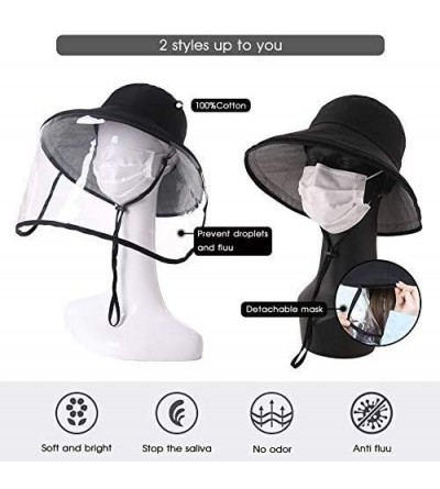 Sun Hats Womens UPF50+ Linen/Cotton Summer Sunhat Bucket Packable Hats w/Chin Cord - C91969ZOKRG $28.97