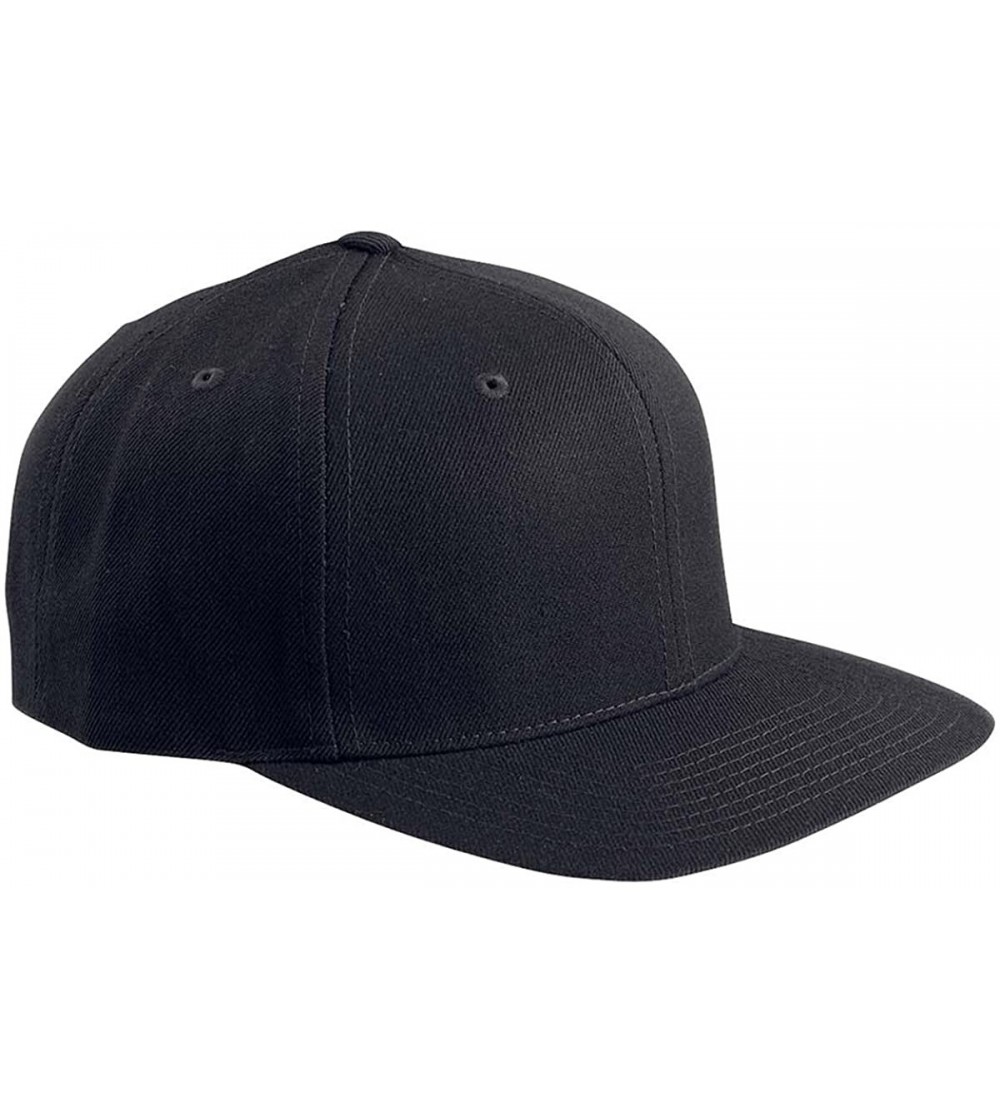 Baseball Caps Adult 6-Panel Structured Flat Visor Classic Snapback - Black - CK1181RMR7P $11.72