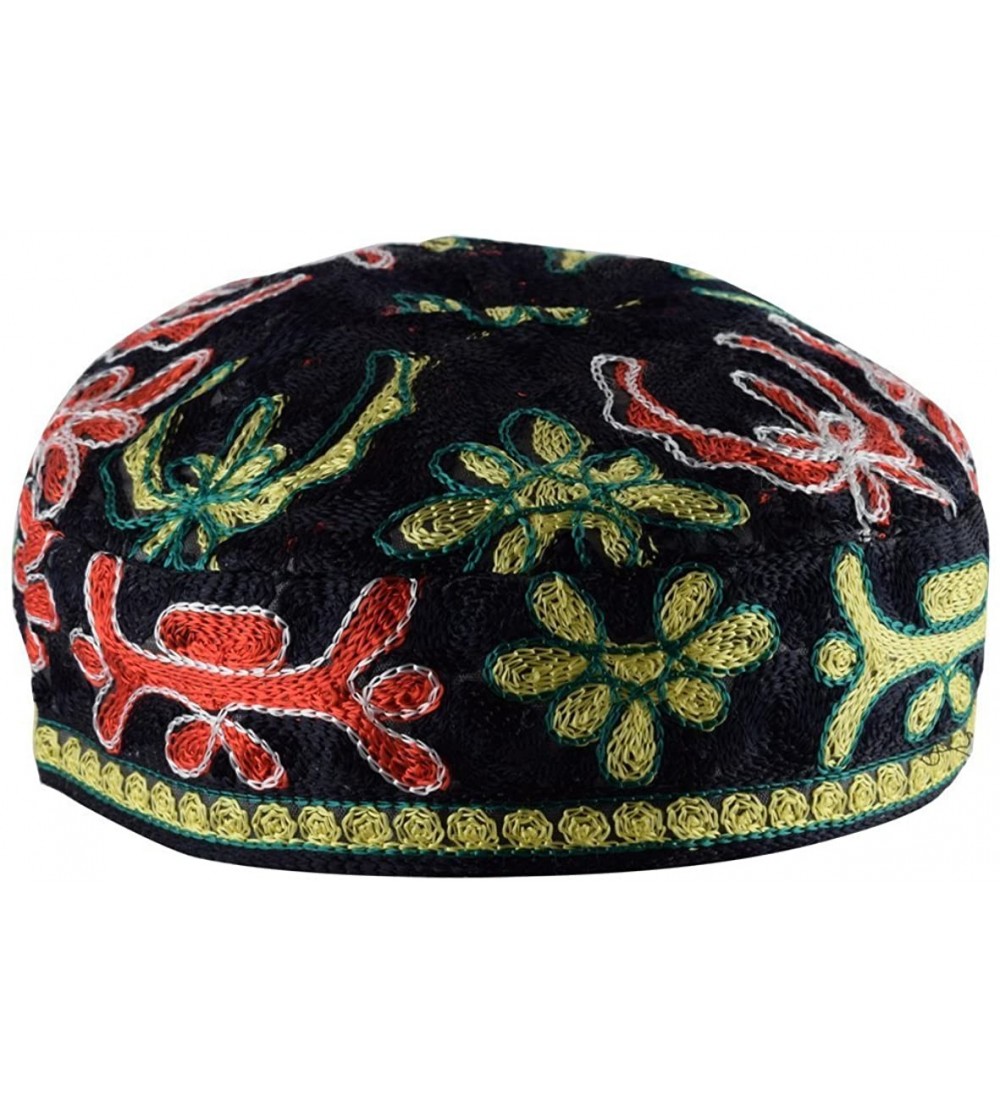 Baseball Caps Black Buchari Hand Embroidered Kippah Bucharian Yarmulke Jewish Yamaka by aJudaica (23.6") - CO11G2BYR1V $11.30